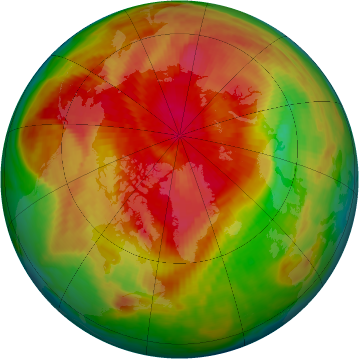 Arctic ozone map for 05 April 1988